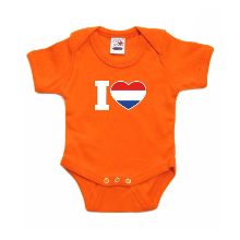 Bellatio Decorations Oranje rompertje   I love Holland   voor baby   oranje babykleding   kraamcadeau