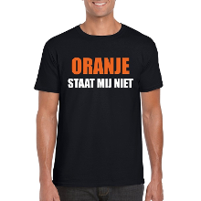 Bellatio Decorations Oranje staat mij niet tekst t shirt   zwart   voor heren   korte mouwen