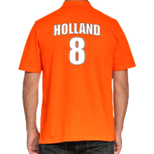 Bellatio Decorations Oranje supporter poloshirt met rugnummer 8   Holland / Nederland fan shirt voor heren