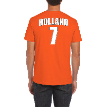 Bellatio Decorations Oranje supporter t shirt met rugnummer 7   Holland / Nederland fan shirt voor heren