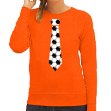 Bellatio Decorations Oranje sweater / trui Holland / Nederland supporter voetbal stropdas EK/ WK voor dames