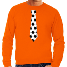 Bellatio Decorations Oranje sweater / trui Holland / Nederland supporter voetbal stropdas EK/ WK voor heren