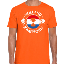 Bellatio Decorations Oranje t shirt Holland kampioen met beker Nederland supporter voor heren tijdens EK / WK voetbal