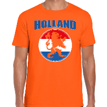 Bellatio Decorations Oranje t shirt Holland met oranje leeuw Holland / Nederland supporter voor heren tijdens EK/ WK