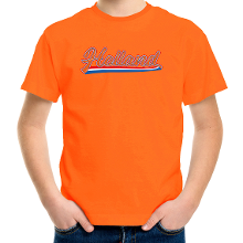 Bellatio Decorations Oranje t shirt Holland   Nederland supporter   met vlag wimpel   voor kinderen   koningsdag