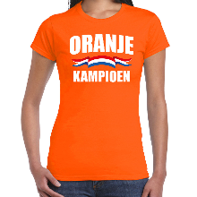 Bellatio Decorations Oranje t shirt oranje kampioen voor dames   Holland / Nederland supporter shirt EK/ WK