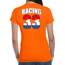 Bellatio Decorations Oranje t shirt Racing 33 supporter / race fan voor dames