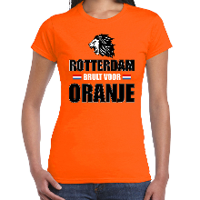 Bellatio Decorations Oranje t shirt Rotterdam brult voor oranje dames   Holland / Nederland supporter shirt EK/ WK