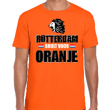 Bellatio Decorations Oranje t shirt Rotterdam brult voor oranje heren   Holland / Nederland supporter shirt EK/ WK
