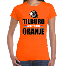 Bellatio Decorations Oranje t shirt Tilburg brult voor oranje dames   Holland / Nederland supporter shirt EK/ WK