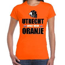 Bellatio Decorations Oranje t shirt Utrecht brult voor oranje dames   Holland / Nederland supporter shirt EK/ WK