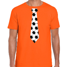 Bellatio Decorations Oranje t shirt voetbal stropdas Holland / Nederland supporter voor heren tijdens EK/ WK