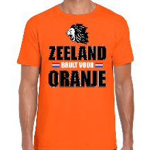 Bellatio Decorations Oranje t shirt Zeeland brult voor oranje heren   Holland / Nederland supporter shirt EK/ WK