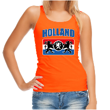 Bellatio Decorations Oranje tanktop Holland / Nederland supporter Holland met een Nederlands wapen EK/ WK voor dames