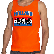 Bellatio Decorations Oranje tanktop Holland / Nederland supporter Holland met een Nederlands wapen EK/ WK voor heren