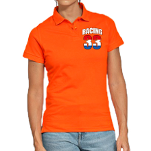 Bellatio Decorations Racing 33 supporter / race fan poloshirt borst bedrukking oranje voor dames