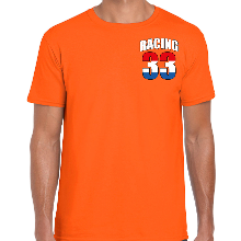 Bellatio Decorations Racing 33 supporter / race fan t shirt borst bedrukking oranje voor heren