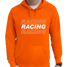Bellatio Decorations Racing supporter / race fan hoodie / hooded sweater oranje voor heren