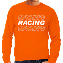 Bellatio Decorations Racing supporter / race fan sweater oranje voor heren