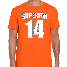 Bellatio Decorations Superfan nummer 14 oranje t shirt Holland / Nederland supporter EK/ WK voor heren