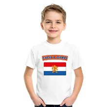 Bellatio Decorations Supporters kleding   t shirt van vlag Nederland   wit   voor kinderen   korte mouwen   sport