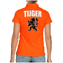 Bellatio Decorations Tijger Holland supporter poloshirt oranje met leeuw EK / WK voor dames