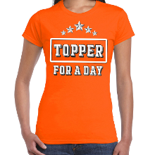 Bellatio Decorations Topper for a day concert t shirt voor de Toppers oranje dames