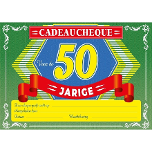 Bellatio Decorations Verjaardag cadeau cheque 50 jaar A4 formaat   verjaardag   feestartikelen