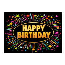 Bellatio Decorations Verjaardag wenskaart   Happy Birthday   a5 formaat   postkaart   zwart   glans