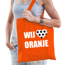 Bellatio Decorations Wij houden van oranje supporter cadeau tas oranje voor dames en heren