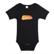 Bellatio Decorations Zwart romper supporter van oranje Holland / Nederland fan voor babys