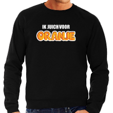 Bellatio Decorations Zwarte sweater / trui Holland / Nederland supporter ik juich voor oranje EK/ WK voor heren