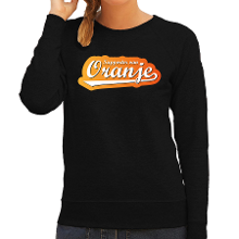 Bellatio Decorations Zwarte sweater / trui Holland / Nederland supporter van oranje EK/ WK voor dames