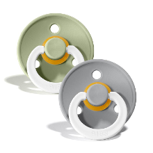 BIBS Glow Fopspeen 0 6 Maanden Sage/Cloud