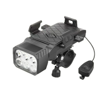 BIKIGHT Fietstoeter Koplamp met Telefoonhouder 90° Rotatie 5 Verlichtingsstanden Type C Opladen Waterdichte Fietskoplamp