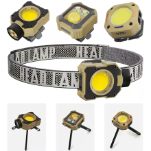 BIKIGHT multifunctioneel COB hoofdlamp magnetisch verstelbaar 90° type C oplaadbaar rood licht voor buitenkampvuur noodr
