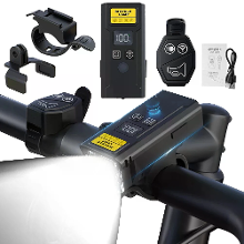 BIKIGHT Q09L Draadloze Afstandsbediening Fiets Koplamp met Toeter Slimme Lichtsensor Digitale Vermogen Weergave Type C O