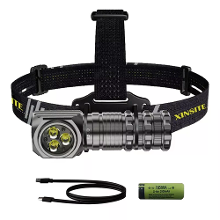 Bikight Type C USB Oplaadbare Hoofdlamp 18650 Wit Rode LED Koplamp Vissen Zaklamp 7 Versnellingen Multifunctionele Alumi