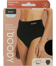 Boody Menstruatieondergoed Tailleslip Zwart Normaal/Hevig Maat L