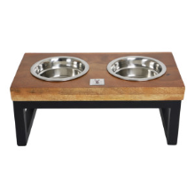 Boony Est 1941 Dinnerset hout met metalen frame voerbakjes hond 35 cm