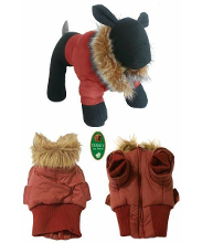 Boony Hondenjas Stretcher Met Bontkraag Rood #95;_28 Cm