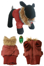 Boony Hondenjas Stretcher Met Bontkraag Rood #95;_48 Cm