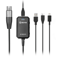 BOYA BY BCA70 XLR Audio Adapter Microfoon naar Type c USB A voor Lightning XLR Microfoons naar PC Mobiele apparaten voor