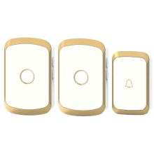 CACAZI A20 Draadloze muziekdeurbel Waterdicht AC 110 220V 300M Externe deurbel 1 knop 2 ontvangers