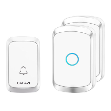 CACAZI A50 Draadloze muziekdeurbel Waterdichte batterij 1 knop 2 Ontvanger Thuisbel Draadloos Belbelbel