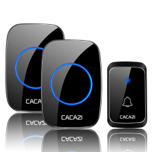 CACAZI A60 Waterdichte Draadloze Muziek Deurbel LED Licht Batterij 300 M Remote Home Draadloze Bellen Bel 58 Chime 1 Kno