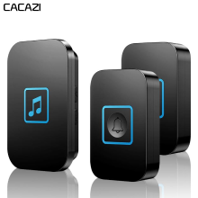 CACAZI Draadloze Deurbel Waterdicht 300M Afstandsbediening Batterij 2 Knoppen 1 Ontvanger Intelligente Home Calling Bell