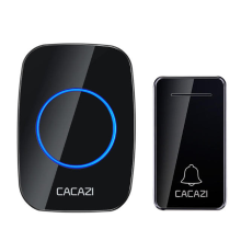 CACAZI FA10 Zelfaangedreven draadloze muziekdeurbel Waterdicht Geen batterij Bellen Deurbel Gong 1 knop 1 ontvanger