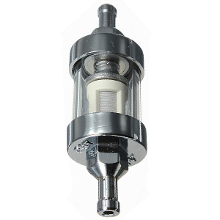 Chrome Inline Finish Petrol Diesel Fuel Filter 6mm 1/4
