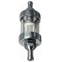 Chrome Inline Finish Petrol Diesel Fuel Filter 8mm 5/16